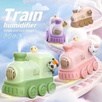 300ml bärbar minitågformad aromdiffusor, USB-driven kall dimmafuktare med nattlampa, lämplig för sovrum, skrivbord med mera