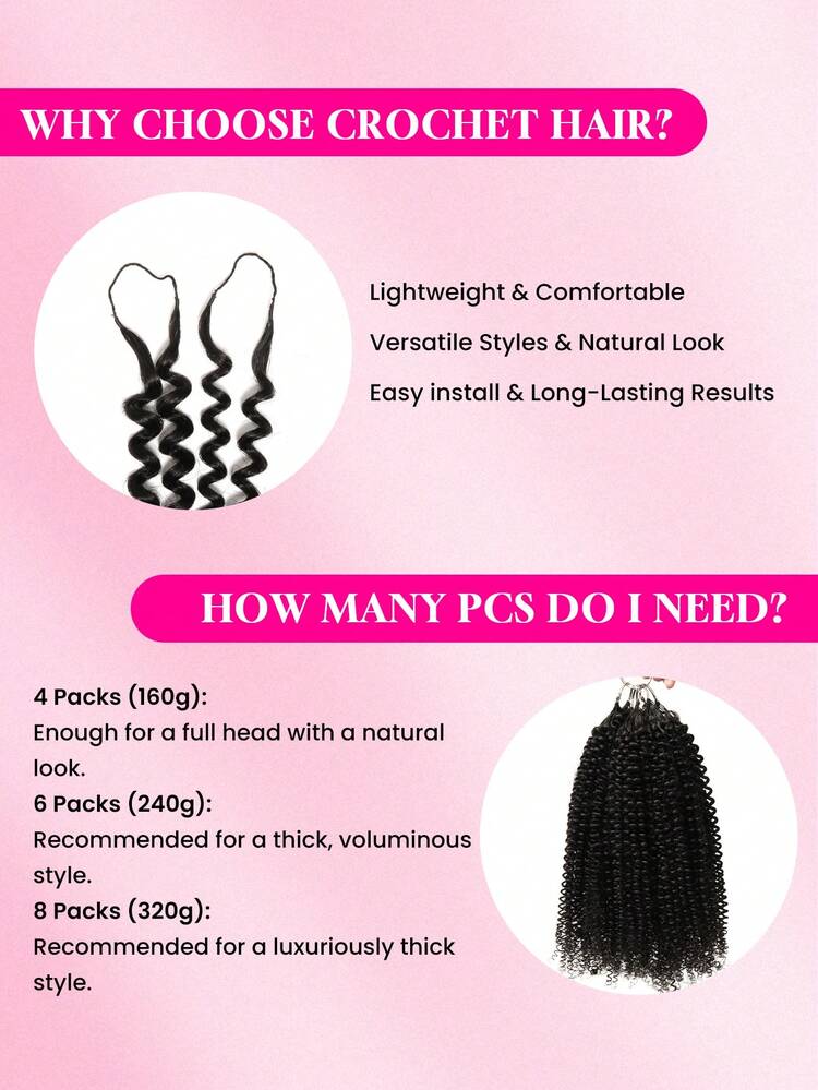 WOWANGEL 14-24英寸深波浪羽毛钩编真人发接发，紧密卷曲，预先分开，无结，带编织环，40克/片，女士钩编真人发接发 - Natural Black - 查看 10