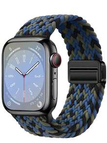 18/20/22mm 磁性尼龙表带，兼容三星 Watch7 和 GT6 | 38-49mm 快拆表带，适用于 Ultra3/S11-S1 SE - 磁吸扣藍迷彩 - 查看 15