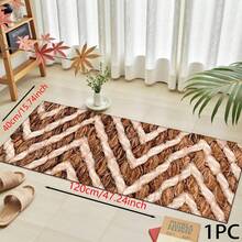 1 buc. Model floral 2D, covoraș de podea cu design plat din frânghie de in fals, pernă de protecție pentru podea de bucătărie, covoraș confortabil pentru picioare, covor pentru sufragerie, dormitor, baie, spălătorie, birou, decor pentru casă și interior