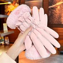 Autumn And Winter Gloves, Warm For Women's Cycling, Touch Screen Gloves With Fleece, Cold And Windproof Skiing Gloves - Multicolor - View 6