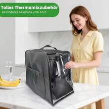 1个 Thermomix TM7 保护罩和防尘袋，隔音防尘罩，降噪防刮罩，可折叠设计厨房保护配件，厨房电器罩 | 透明罩 | 耐用 PVC 材料。 - 黑色 - 查看 6