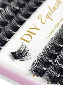 MIOFIA 384pcs Cluster D Curl Lash High Capacity DIY Eyelash Extensions Book Lash Length 8-16mm, Freely Combinable Suit For Beginner, Long Lasting Individual Lashes Mixed Style Lash Clusters Extensions DIY Cluster Lash At Home Makeup Beauty Fake Lash Extensions For Enlarge Your Eyes, DIY At Home - D - Xem 6