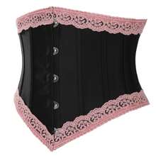 1件装女士蕾丝边束腰塑身衣，紧身腰带 - 黑色 - 查看 2