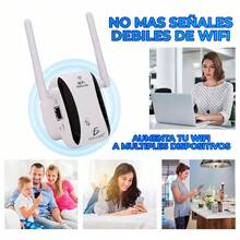 Ele-Gate Repetidor WiFi Inalámbrico: Extensor de señal 2.4GHz Plug and Play sin Adaptador - Blanco y Negro - Ver 5