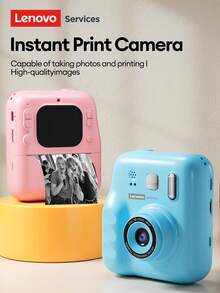 Lenovo 联想DY34拍立得相机，内置MP3播放器，支持8倍光学变焦和1080P高清视频拍摄，配备1300mAh电池和32GB SD卡，可拍摄多种特效的高清照片，是节日、新年、生日等场合的创意礼物之选。 - 藍色 - 查看 4