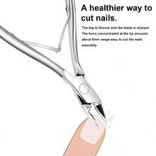 1pc Professional Stainless Steel Nail Clipper, Suitable For Ingrown Nail Trimming, Precise Edging, Thick Nails And Foot Care - Multicolor - View 4
