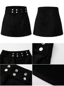 Jupe slim noire  pour femmes ROSIE POPHUB - Idéale pour le bureau et les déplacements, nouvelle arrivée pour le printemps et l'hiver, parfaite pour la Saint-Valentin et les tenues du Nouvel An - Noir - Voir 11