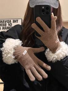 1 par de guantes térmicos acolchados, guantes de invierno cálidos, simples y versátiles - Multicolor - Ver 2