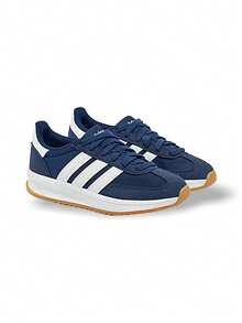 Adidas Run 70s 2.0 女款(GS)青少年运动鞋 透气轻便 弹性好 多功能 运动户外 日常上学 蓝色 白色 JI2267 - 藏藍色/白色 - 查看 2