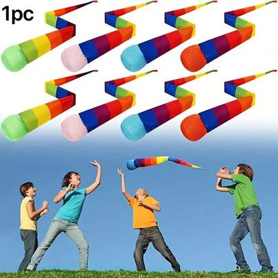 Rainbow Tail Foam Ball, Soft Colorful Throwing Catching Sports Throwing Long Tail Sandbag