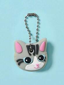 1个可爱动物图案防震防尘可识别保护钥匙套钥匙扣，用于日常钥匙整理、包包背包挂饰、家庭办公室钥匙标签，也是送给孩子朋友的小礼物，情人节适用。 - 彩色 - 查看 6