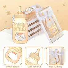 Quà tặng mở nắp chai cho tiệc mừng em bé, đồ dùng tiệc tiết lộ giới tính, mở nắp chai và hộp quà tặng, đồ lưu niệm trang trí cho bé trai hoặc bé gái - trắng - Xem 8