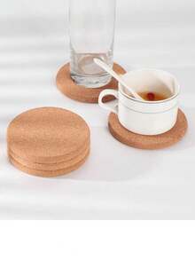 3 件装加厚圆形软木杯垫 - 耐热餐具、烹饪用具和植物垫，完美家居装饰 - 适用于厨房台面和餐桌，6.3 英寸厚圆形，耐热，可用于放置碗碟、锅具、平底锅和植物 - 理想的桌面和台面用品，厨房必备 | 自然美观 | 耐用竹纤维，竹垫