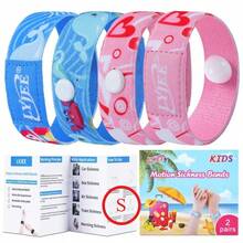 2 双装 LYJEE 儿童晕车腕带 - 双包装，邮轮旅行必备品，儿童晕船腕带，防晕车腕带，缓解汽车、轮船和飞机旅行中的晕动症不适