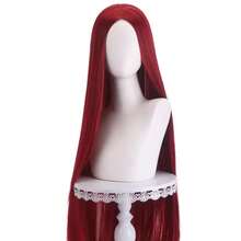 Peluca de Cosplay larga y recta de 40 pulgadas, pelucas de pelo sintético resistentes al calor con separación Central, Rubio, rosa, rojo y morado ZPFE - K002-01 - Ver 7