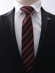 1pc Men's Striped Tie For Men's Formal Wear, A High-End Business Tie Suitable For Daily Wear, Work, Gatherings, And Other Formal Occasions - A - View 9