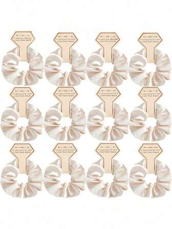 10个伴娘求婚礼物真丝发圈发饰 - 真丝发箍，适合单身派对回礼、婚礼发饰（不伤发设计，浪漫礼盒填充物，适合新娘团队，DIY新娘纪念品），单身派对回礼伴娘婚礼派对用品，生日派对，毕业季