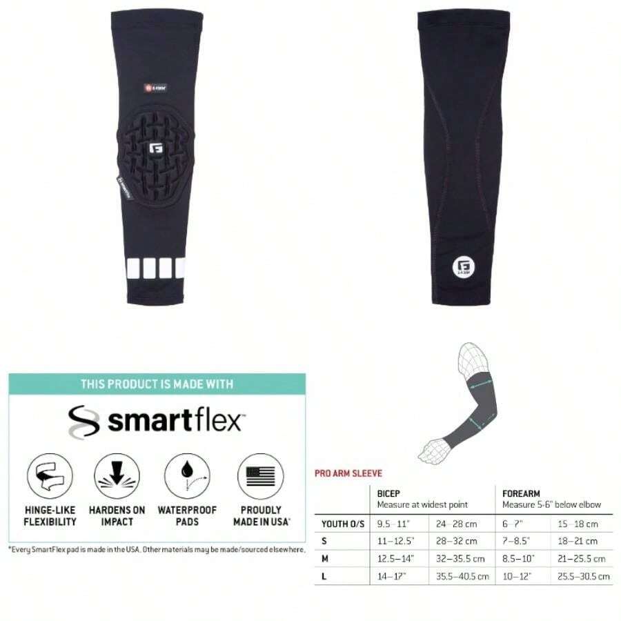 Funda de brazo de baloncesto de compresin acolchada - Funda protectora de brazo de compresin para jugadores de baloncesto - Equipo deportivo de proteccin - Fundas de baloncesto para hombre - Juventud + black - Ver 1
