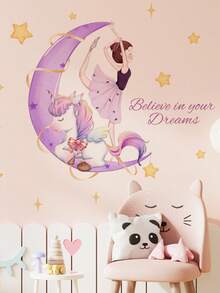 Dancing Girl Wall Sticker, Self-Adhesive Art Decals For Bedroom Background Decoration - Multicolor - View 4