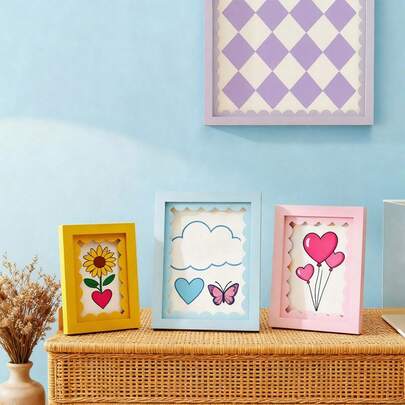 Cute Wavy Photo Frame Wall Decor, Multiple Sizes Available (12x16 Inch/12x12 Inch/8x10 Inch/8x8 Inch/6x8 Inch/5x7 Inch/4x6 Inch) | Multi-Color Frames/Wall Decor | Durable Shatterproof Acrylic Material | Home Decor Gift | 30x40 Cm/30x30 Cm/20x25 Cm/20x20 Cm/15.5x20.5 Cm/12.8x18 Cm/10x15 Cm (Random Photo Paper)