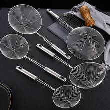 Escumadeira Fritura Inox Resistente para Batata e Pastel – 13x33.5cm | TOP RIO! - Prata - Visão 1