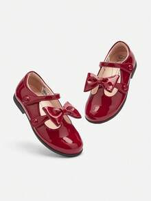 Balabala Giày công chúa cho bé gái thiết kế nơ xinh xắn thời trang xuân thu 2025 - tông màu đỏ - Xem 4