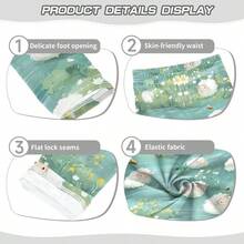 - Leggings elsticos para nias pequeas con diseo de ovejas y ro de dibujos animados, para actividades diarias de nios pequeos, talla 4T - 6 Años - Ver 3