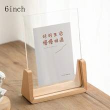 6/7/8 Inch U-Shaped Acrylic And Walnut Beech Wood Combination Photo Frame, Can Be Displayed Horizontally Or Vertically, Removable Wooden Photo Frame, Home Decoration Photo Frame, Wooden Photo Frame Gift; Photo Frame Suitable For Office Desktop, Bedroom, Study Desktop, Living Room And Other Scenes. - Multicolor - View 10