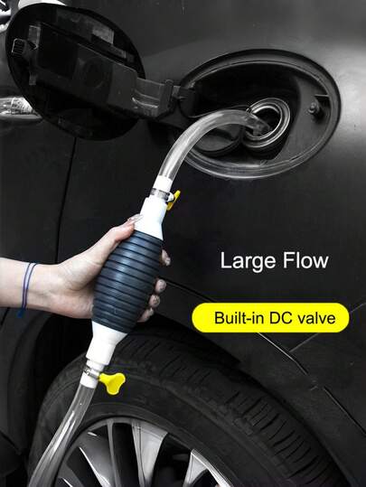 1pc Portable Multi-Function PVC Siphon Pump | Flexible Hose + Adjustable Flow Knob | Universal For Gasoline/Oil/Water/Fuel Transfer | Compact Design & Durable Material