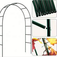 Metal Garden Arch, Wedding & Event Decoration, Garden Trellis For Climbing Plants, Assemble Freely 2 Sizes For Various Climbing Plant Roses Vines Bridal Party Decoration, 1 Pack - màu xanh lá - Xem 6