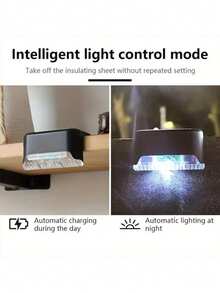 1pc Solar Powered Outdoor Stair Light, LED Garden Light, Waterproof Staircase Light, Garden Yard Lamp, Railing Light, No Electricity Cost - Multicolor - View 4