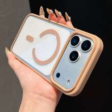 奢華防震馬卡龍色保護殼，支援無線磁吸充電，相容 iPhone 17 Pro、17 Pro Max、Air 及 7-16 系列、A56、A36、A16、A17、A37、A57、A06、A07、S26 Ultra、S25 Ultra - 沙漠金色 - 查看 3