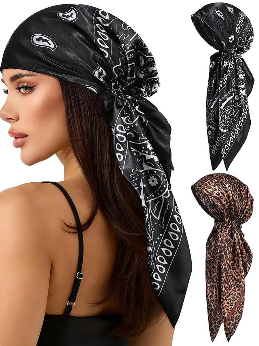 1pc Retro Paisley Pattern Elastic Headband, Windproof Sun-Shading Hat, Versatile Daily Accessory - Multicolor - View 1