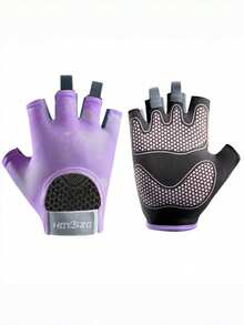 男女通用秋季运动手套防滑垫减震半指手套举重瑜伽冰丝透气耐磨健身 - 彩色 - 查看 23