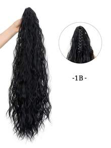 Claw Clip Ponytail Wig -28 Inch Long Wavy Synthetic Hair Bundle, Suitable For Daily Styling, Easy Clip Design Adding Richness And Length To Hairstyles Such As Ponytails Braids And Buns - Multicolor - View 12