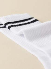 Disney 5双装汽车卡通图案男士船袜，黑白条纹，可爱图案，防臭，吸湿排汗，休闲百搭，适合学生/成人作为礼物或日常穿着 - 白色 - 查看 9