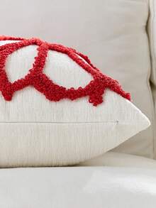 北歐Ins風刺繡抱枕套，沙發床頭枕、腰枕，蓬鬆流蘇設計，適用於窗台、沙發床等，45*45cm，不含填充物。適用於沙發、床、汽車、椅子、窗台、雙人沙發、客廳、臥室、地板、長凳、辦公室、咖啡廳等。亦可作為禮物、家居裝飾、房間裝飾、節日裝飾。 - 紅色 - 查看 4