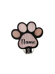 Personalized Paw Print Wooden Dog Leash Hook, Customizable Carved Wall Hook - Suitable For Collars And Coats, Durable Wooden Material, Paw Print Design, Perfect Decorative Memorial Gift For Pet Lovers - Multicolor - View 12