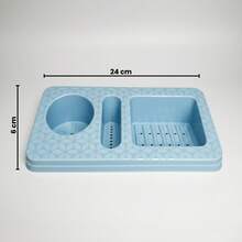 7.5 Liter Cleaning Bucket Set + Dish Soap Dispenser Sink Organizer For Home Use - 1 Bucket + 1 Detergent Dispenser, Petrol Blue - View 4