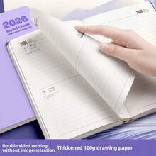 دفتر مخطط يومي 2026 - غلاف من جلد PU، مخطط يومي، دفتر تقويم، دفتر A5 محمول مع حلقة قلم وجيب داخلي، مناسب للطلاب والمكتب وعودة إلى المدرسة وهدية عيد الحب، تصميم غلاف فني، ضروري للتعلم - متعدد الألوان - مشاهدة 7