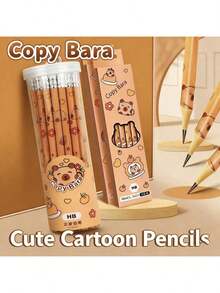 12pcs Boxes Of Pencils/30pcs Bucketbarrels Of Pencils, Capibala Pencils, Capybara Patterns, Essential Tools For Illustrators To Keep Accounts, Suitable For Scene Offices, Painting And Accounting Creation, As Well As Daily Gifts - Capybara Pencil - View 1