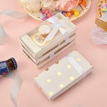 Quà tặng mở nắp chai cho tiệc mừng em bé, đồ dùng tiệc tiết lộ giới tính, mở nắp chai và hộp quà tặng, đồ lưu niệm trang trí cho bé trai hoặc bé gái - trắng - Xem 3