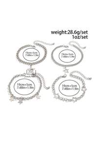 5 件朋克十字架手链套装，男士个性化嘻哈金属配饰，适合日常佩戴、派对和节日礼物 - 5pcs - 查看 11