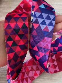 1 pieza Correa para esterilla de yoga con estampado digital, correa de sujeción colorida de nailon, correa de almacenamiento, banda de estiramiento de yoga - Rojo - Ver 6