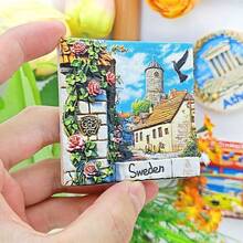 1pc Resin Refrigerator Magnet, Nordic Sweden Iceland Norway Finland Oslo Helsinki Stockholm Aurora Black Sand Beach, Travel Souvenir, Magnetic Home Decor, Office Island Resort Storage Cabinet Bedroom Wall Decoration, Nordic Trip Floating Island Visby Arctic - Multicolor - View 26