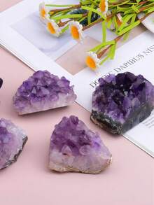 1pc Natural Amethyst Stone, Energy Healing Home Decor Masterpiece, Best Gift For Christmas, Thanksgiving, Easter, Valentine's Day - 20-40g - View 6