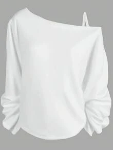 Black Off - Shoulder Long Sleeve Sweatshirt With White Baseball Player Graphic (Batting Stance, Cap, Jersey, Pants) - 'NEGRO LEAGUE' And 'BASEBALL' Bold Text Above/Below Player, Casual Sports - Themed Crewneck TopSpring Women's Set Women's Hoodie Basic Hoodie Valentine's Day Women's Set,Summer Outfits For Women,Spring Tops - 白色 - 查看 4