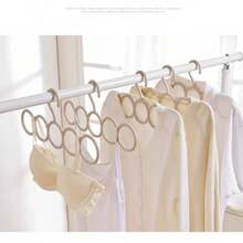 3/1pc 5-Hole Scarf Rack, Multi-Purpose Plastic Storage Hanger, Scarf Tie Necktie Organizer Rack, Space-Saving Wardrobe Hanger, Dorm And Bedroom Storage, Tie Scarf Organizer Rack, Multifunctional Hanging Scarf, Home Use Belt Waistband Sock Hanger Plastic Clothes Rack - Multicolor - View 7