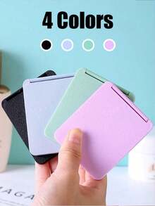 可折叠便携化妆镜，方形口袋镜，可折叠迷你化妆镜，双面方形口袋镜，适合学生、女孩、女性，旅行礼物，4种颜色可选，母亲节礼物，送给妈妈的礼物，返校礼物 - 彩色 - 查看 3